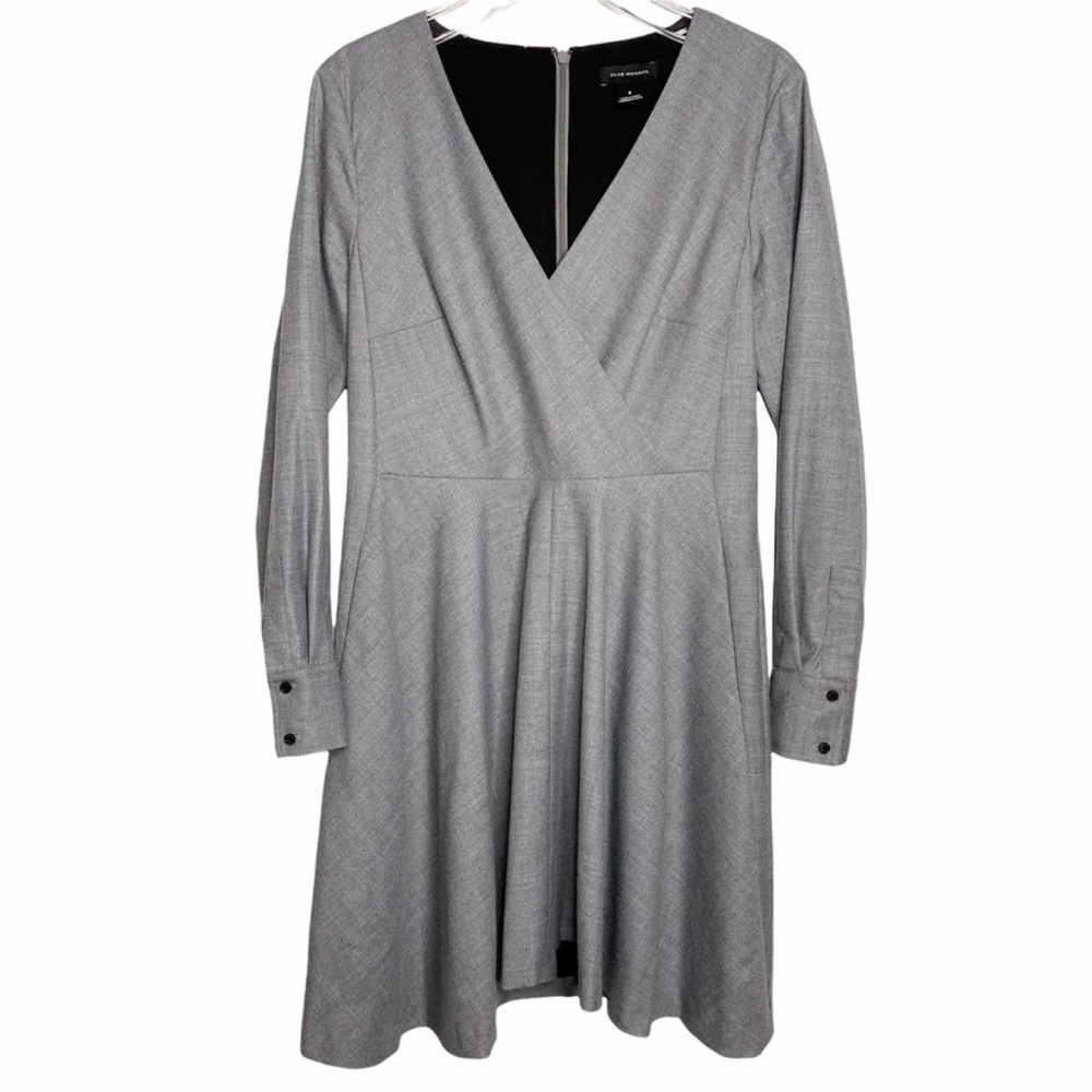 Club Monaco Gray Long Sleeve Dress
